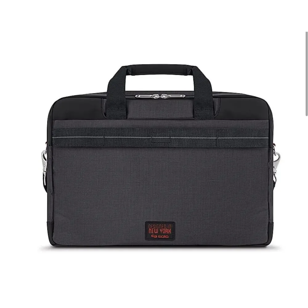 Solo New York Red Black Mission Messenger Bag Briefcase 15in Laptop EUC